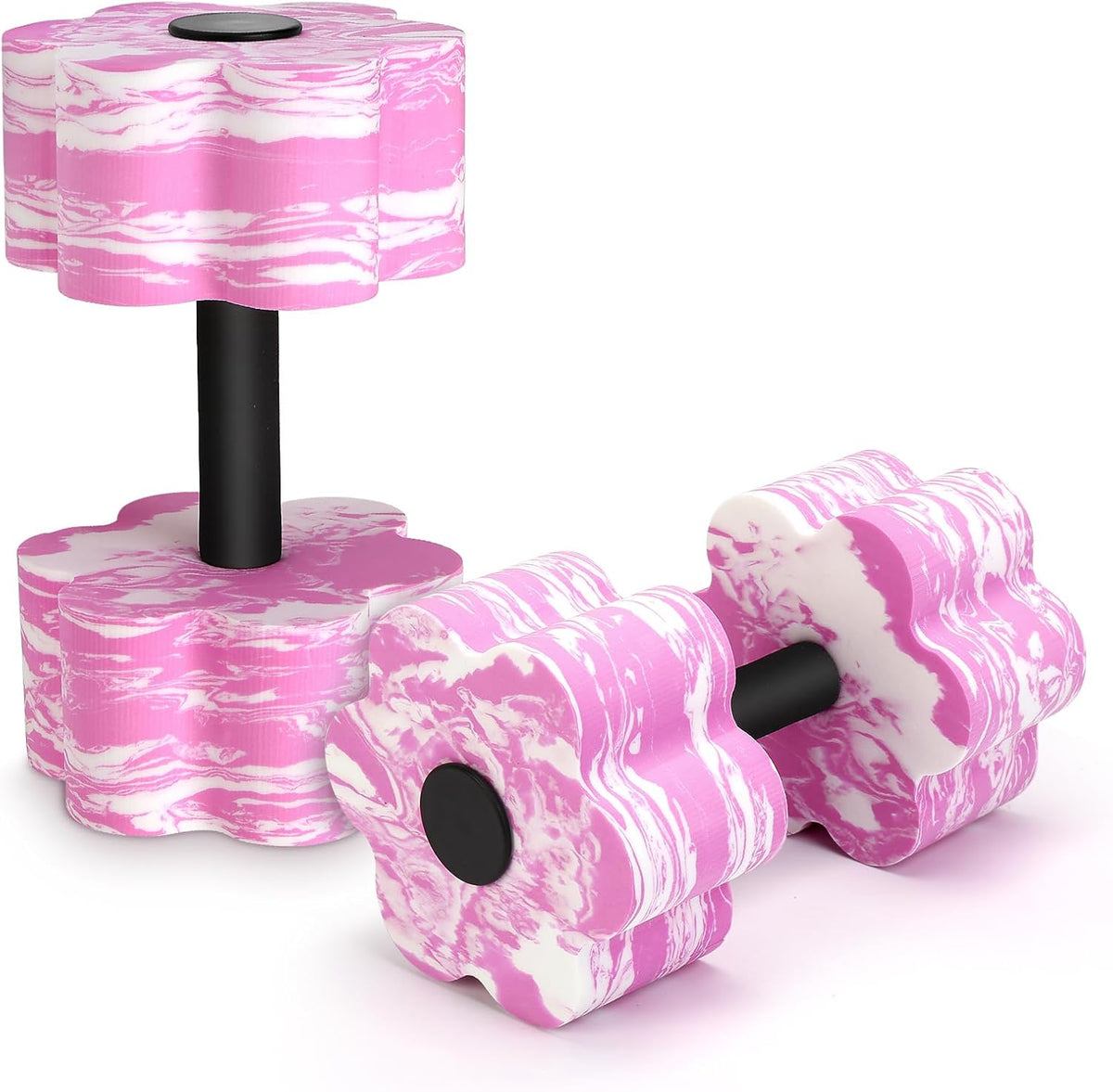 Camouflage Aquatic Dumbbells, Set of 2 Water Aerobic Exercise Foam Dumbbell Pool Resistance, Water Aqua Fitness Barbells Hand Bar Exercises Equipment for Weight Loss