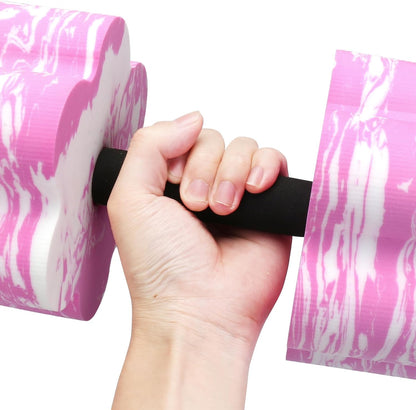 Camouflage Aquatic Dumbbells, Set of 2 Water Aerobic Exercise Foam Dumbbell Pool Resistance, Water Aqua Fitness Barbells Hand Bar Exercises Equipment for Weight Loss