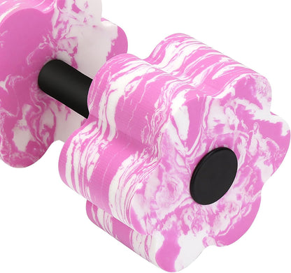 Camouflage Aquatic Dumbbells, Set of 2 Water Aerobic Exercise Foam Dumbbell Pool Resistance, Water Aqua Fitness Barbells Hand Bar Exercises Equipment for Weight Loss