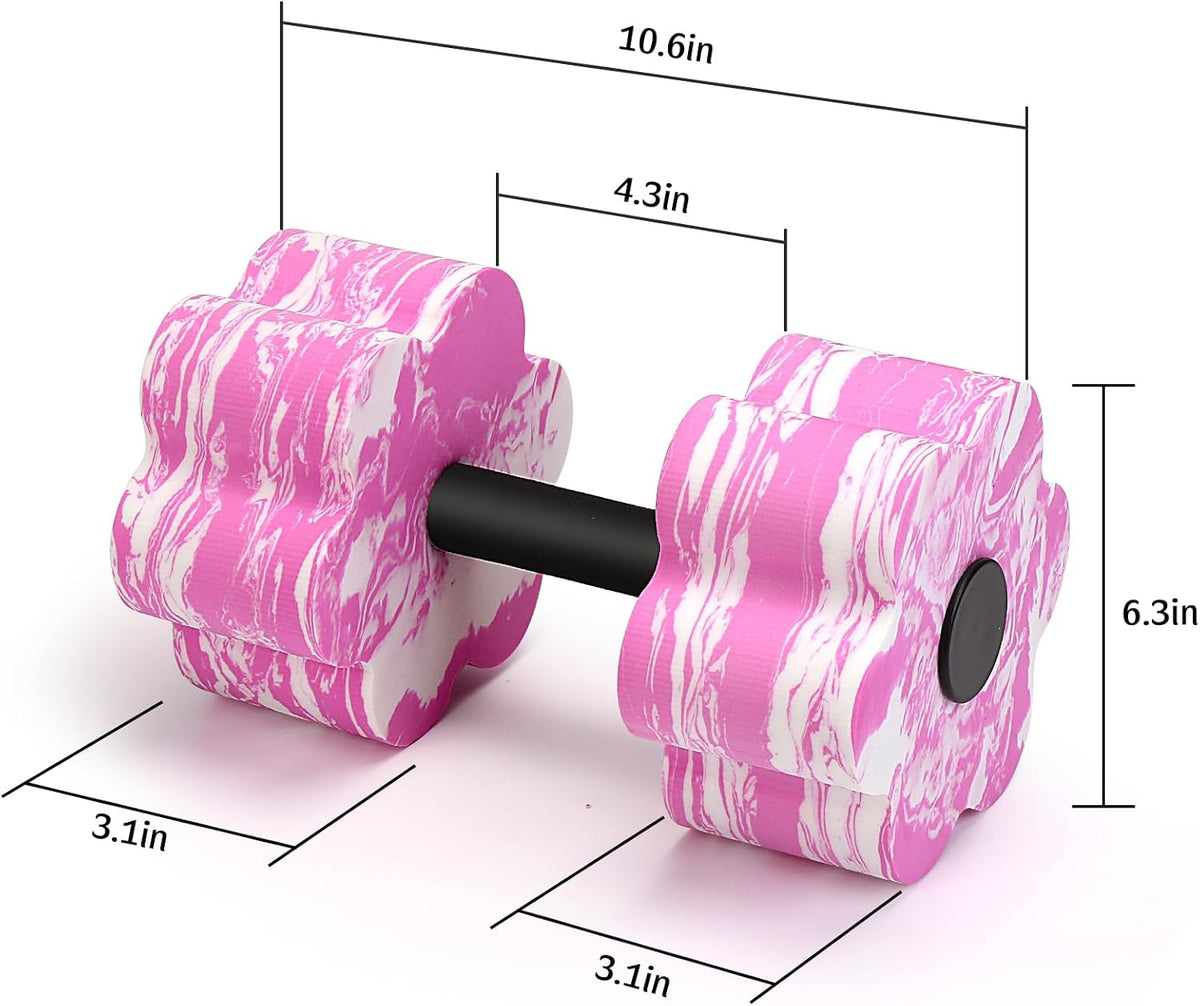Camouflage Aquatic Dumbbells, Set of 2 Water Aerobic Exercise Foam Dumbbell Pool Resistance, Water Aqua Fitness Barbells Hand Bar Exercises Equipment for Weight Loss