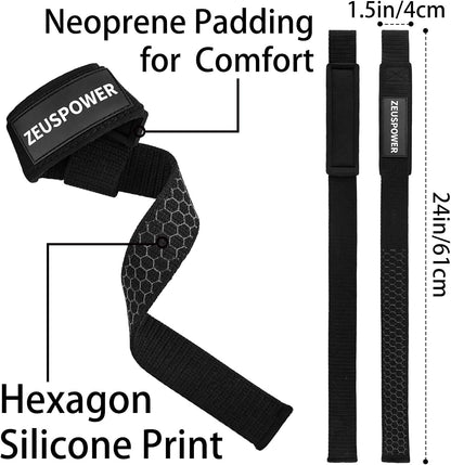 Lifting Straps Wrist Straps for Weightlifting Gym Straps Weight Lifting Deadlift Workout Women Men Dumbbell Straps for Hand RDL Strap Exercise Straps Dead Lift Cotton Neoprene Padded