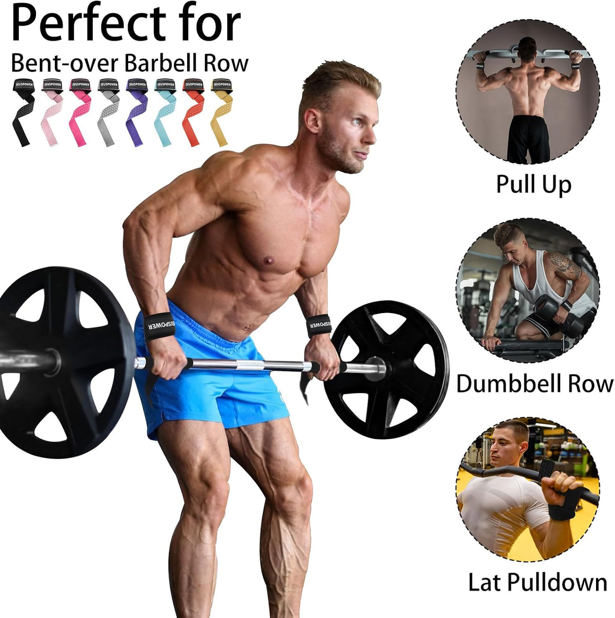Lifting Straps Wrist Straps for Weightlifting Gym Straps Weight Lifting Deadlift Workout Women Men Dumbbell Straps for Hand RDL Strap Exercise Straps Dead Lift Cotton Neoprene Padded