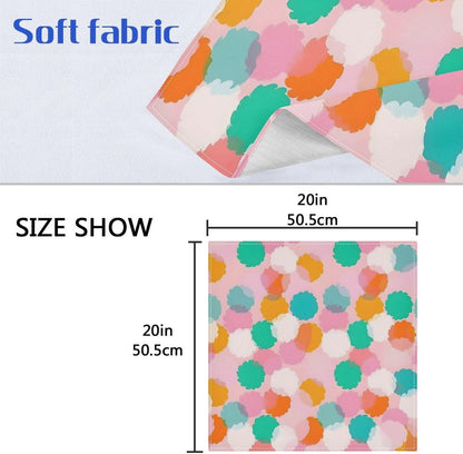 Polka Dot Pink Cloth Napkins 4pcs/Set 20 x 20 Inch Washable Polyester Dinner Napkins - Great for Weddings Parties Holiday Dinner & More