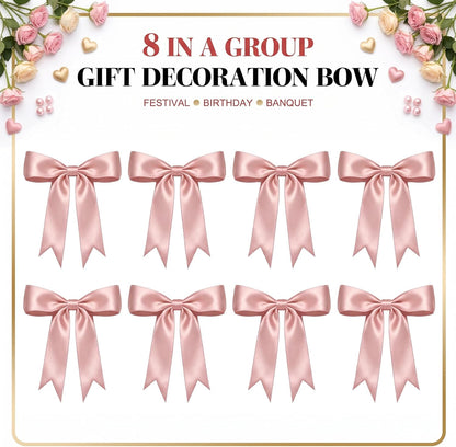 1 String Pink Bow Garland Banner Decorations, Pre-Strung Satin Ribbon Bows for Birthday, Baby Shower, Bridal Shower, Coquette Girls Room, Bow Themed Party, Wedding, Christmas Tree Decorations