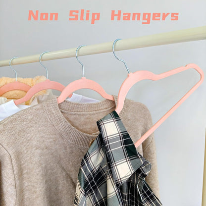 Pink Velvet Hangers 30 Pack, Adult Hangers Anti-Slip Slim Space Saving Hangers with 360° Swivel Hook, 17.5 Inch Clothes Hangers for Coats,Sweater,Jackets,Dresses, Shirts, Suits & T-Shirts