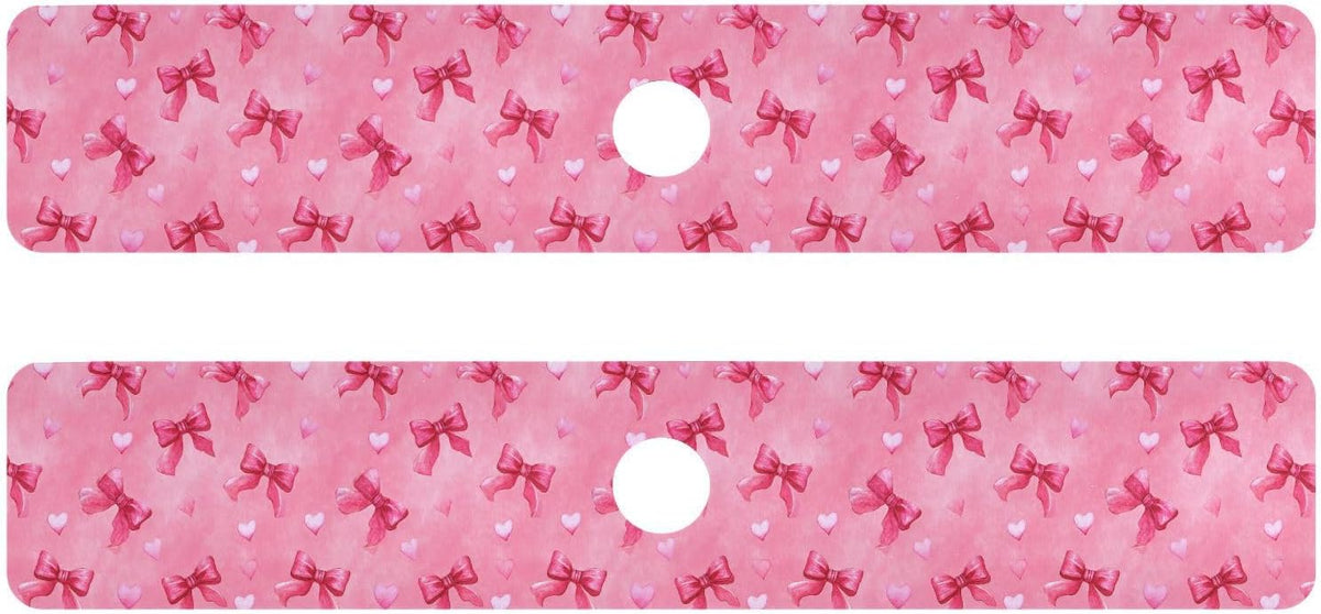 Light Pink Bows Hearts Valentines Faucet Drying mat Silicone Kitchen Faucet Mat Sink Splash Guard Drip Catcher Dish Soap Sponge Holder for Guard Bathroom Farmhouse S