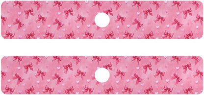 Light Pink Bows Hearts Valentines Faucet Drying mat Silicone Kitchen Faucet Mat Sink Splash Guard Drip Catcher Dish Soap Sponge Holder for Guard Bathroom Farmhouse S