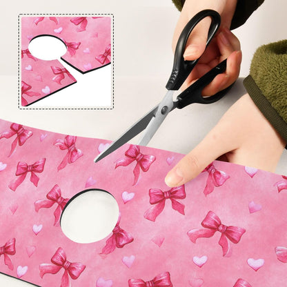 Light Pink Bows Hearts Valentines Faucet Drying mat Silicone Kitchen Faucet Mat Sink Splash Guard Drip Catcher Dish Soap Sponge Holder for Guard Bathroom Farmhouse S