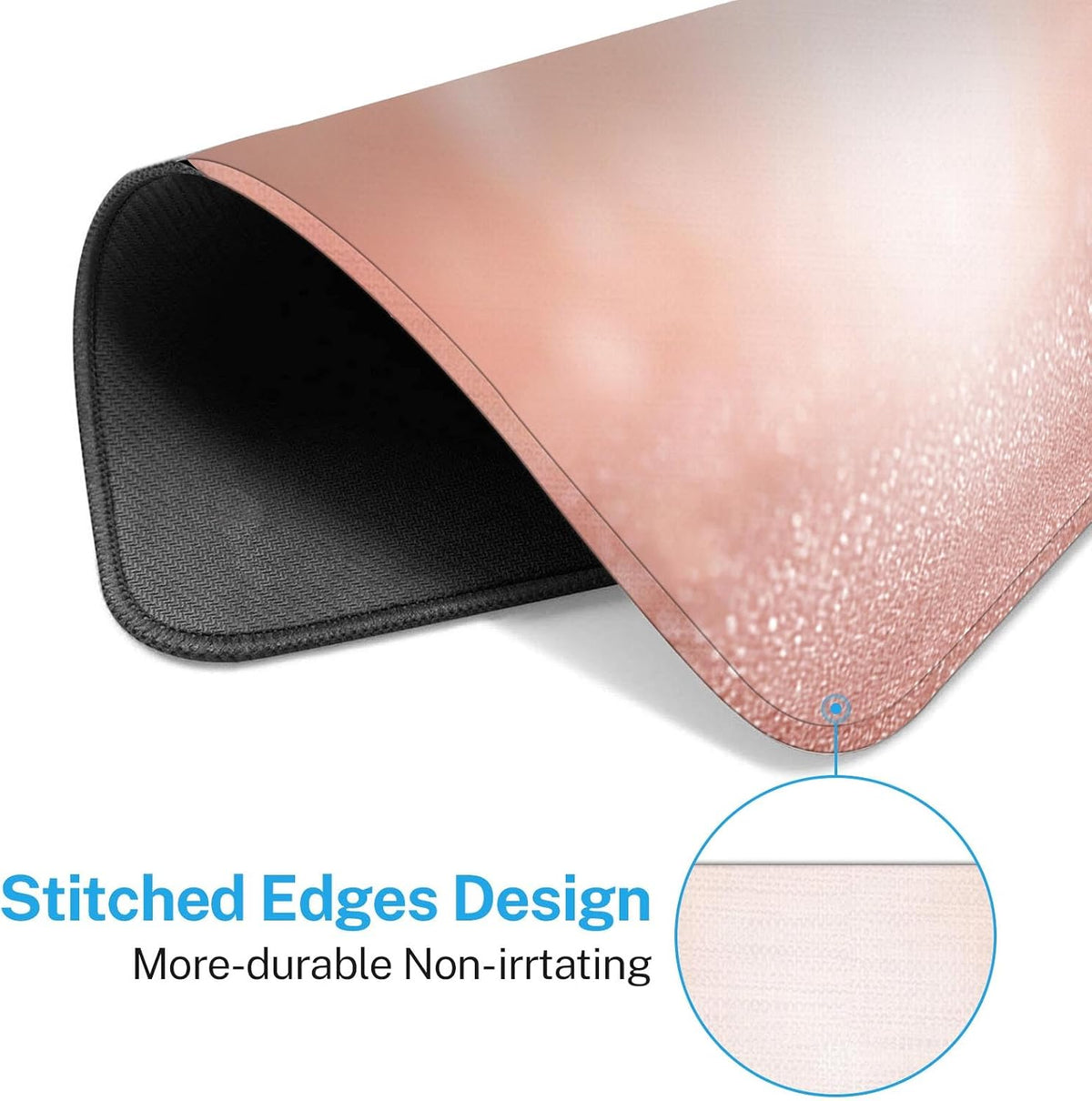 Mouse Pads, 9.5" x 7.9", for Laptop, Rose Gold Pink