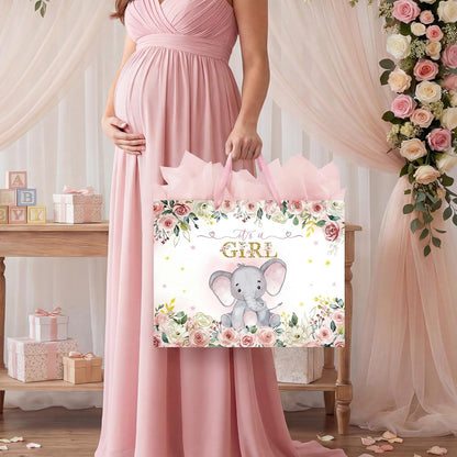 16.5 Inch Extra Large Baby Girl Gift Bag for Baby Shower