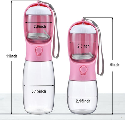 Dog Water Bottle with Food Container, Travel Puppy Water Bowl, Portable Pet Dispenser, Girl Dog Mom Gifts Accessories Stuff Essentials Necessities for Yorkie Chihuahua Cat Walking and Hiking