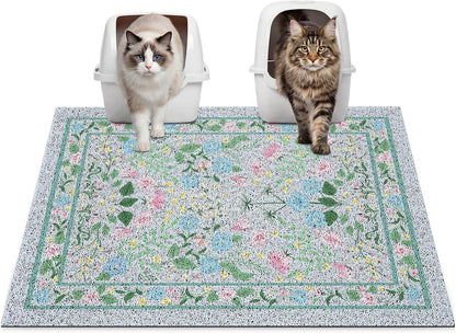 Cat Litter Mat, 33"x22" Non-Slip Washable Trapping Mat for Cats
