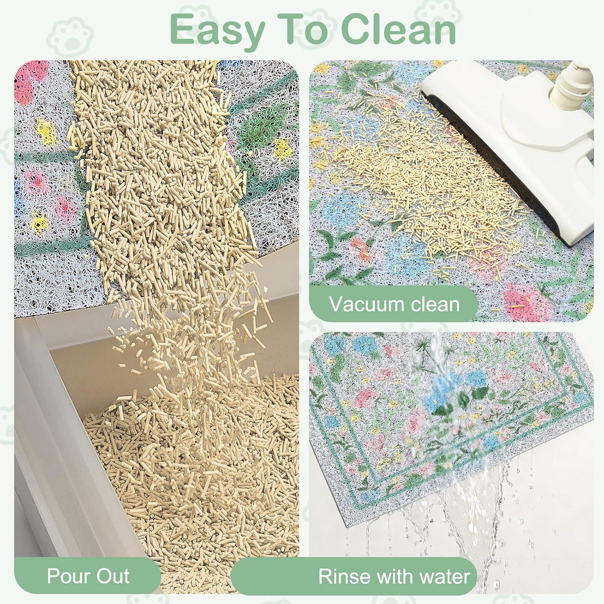 Cat Litter Mat, 33"x22" Non-Slip Washable Trapping Mat for Cats