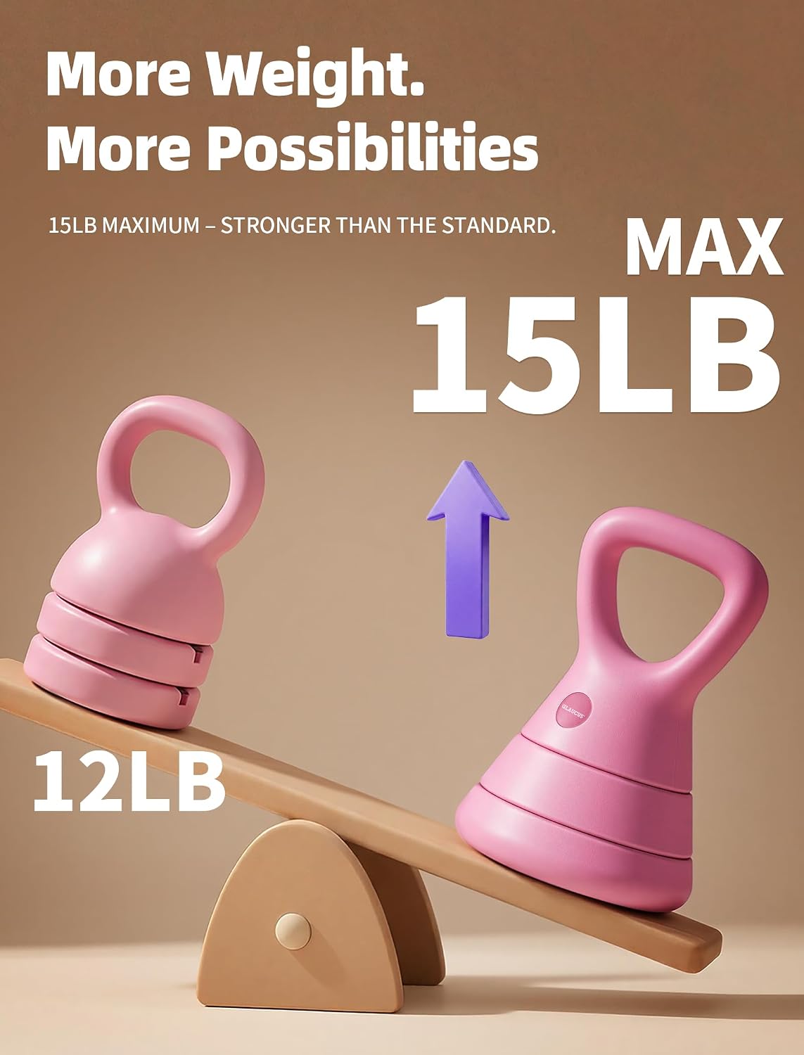 Adjustable Kettlebell, 5lb 9lb 15lb Kettlebell Weights Set, Ergonomic Design & Wide-Handle for Home Gym, Full-Body Workouts Strength Training and Weight Loss, Good for Men Women & Beginners