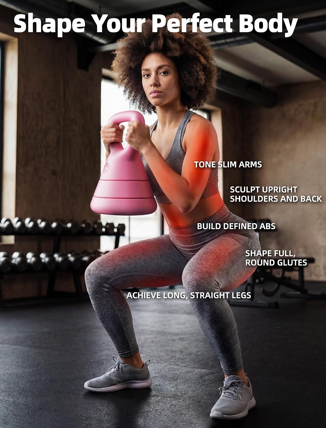 Adjustable Kettlebell, 5lb 9lb 15lb Kettlebell Weights Set, Ergonomic Design & Wide-Handle for Home Gym, Full-Body Workouts Strength Training and Weight Loss, Good for Men Women & Beginners