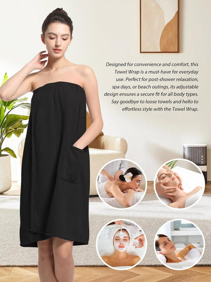 Women'S Soft Wrap Towel Full Length，Bath Robe After Shower Female Plush Long，Spa Bathrobes Lightweight With Pockets