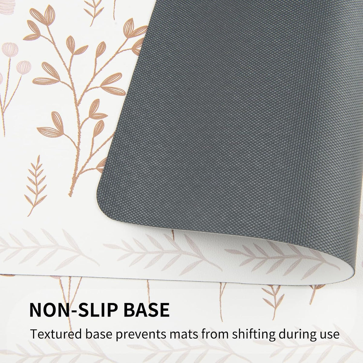PU Leather Placemats Set of 6, 12"x18" Waterproof Table Mats, Blush