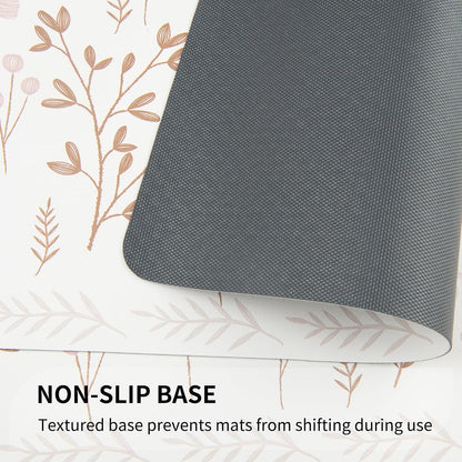 PU Leather Placemats Set of 6, 12"x18" Waterproof Table Mats, Blush