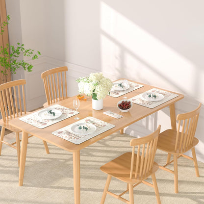 PU Leather Placemats Set of 6, 12"x18" Waterproof Table Mats, Blush
