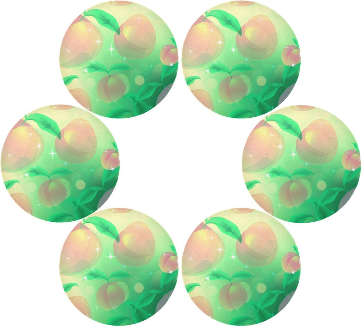 Round Placemats Set of 4 Gradient Transparent Peach Washable Non-Slip Heat Resistant Place Mats, 15.4” Dining Table Place Mats for Kitchen Holiday Party Decoration