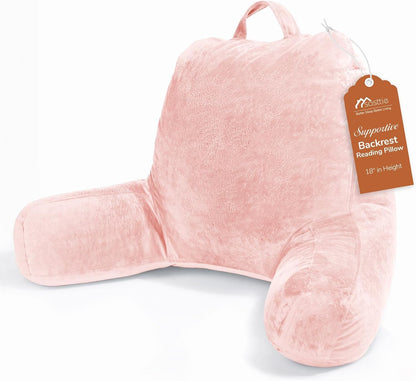 Reading Pillow for Bed, Back Pillow for Sitting Up, Peach Pink