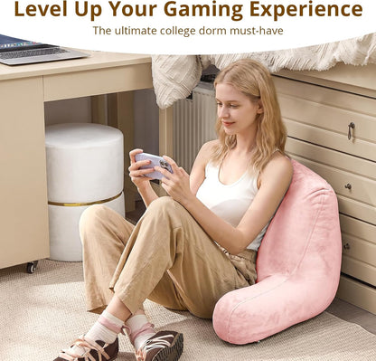 Reading Pillow for Bed, Back Pillow for Sitting Up, Peach Pink