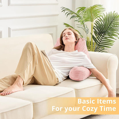 Reading Pillow for Bed, Back Pillow for Sitting Up, Peach Pink