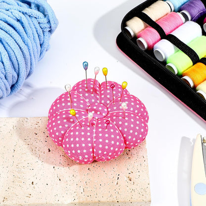 Wrist Pin Cushion for Sewing Pink Pumpkin Pin Cushion Wrist Pincushions for Sewing Cute Sew Cushions for Wrists Wristband Pins Cushions Needlework Supplies, Hot Pink