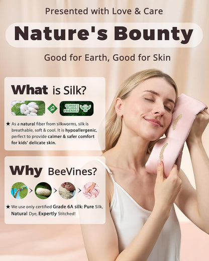 Luxury Pure 100% Silk Sleep Mask for Women, 3D Countourd Eye Mask
