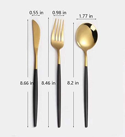 3 Piece Stainless Steel Utensils Include Spoon Knife Fork Chopsticks, Mirror Finished, Dishwasher Safe, three-piece set Travel Portable Stainless Steel Dinnerware (Golden pink)