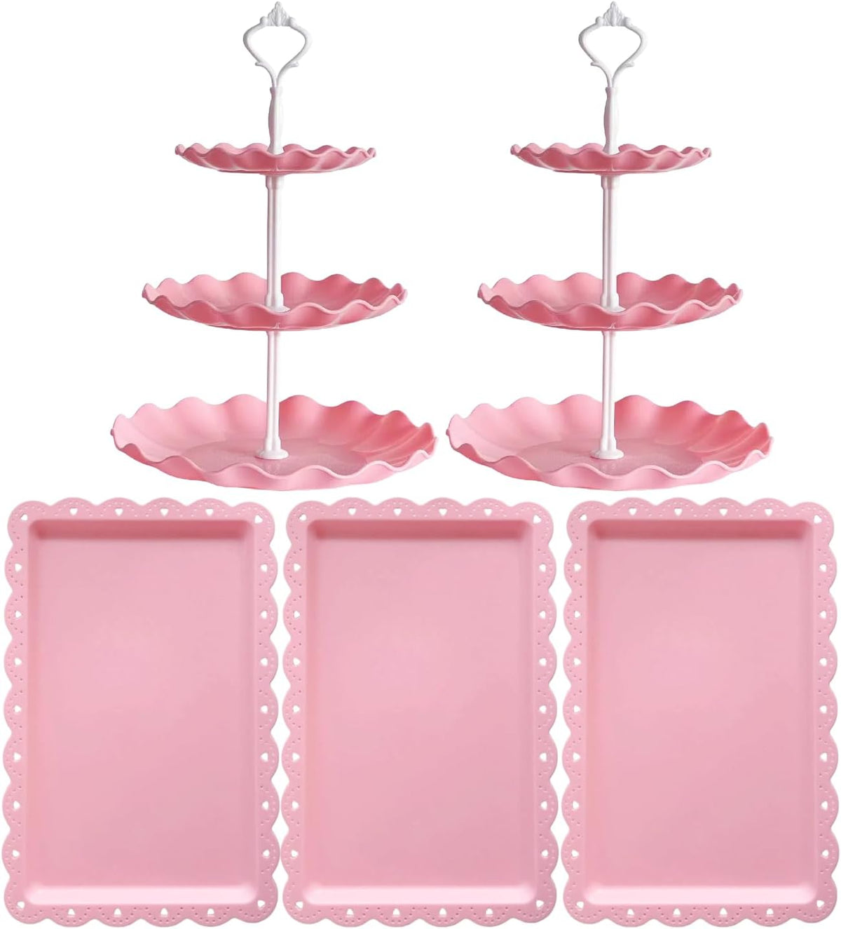 5 Pcs Cupcake Stand Set, Pink
