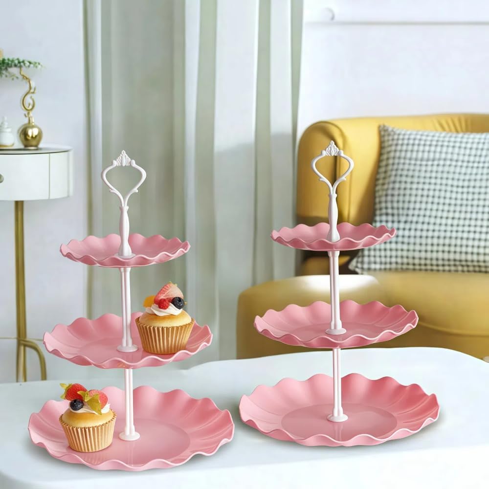 5 Pcs Cupcake Stand Set, Pink