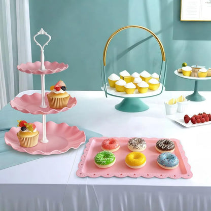 5 Pcs Cupcake Stand Set, Pink