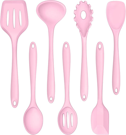 Silicone Cooking Utensil Set of 7, Kitchen Cooking Utensil Set