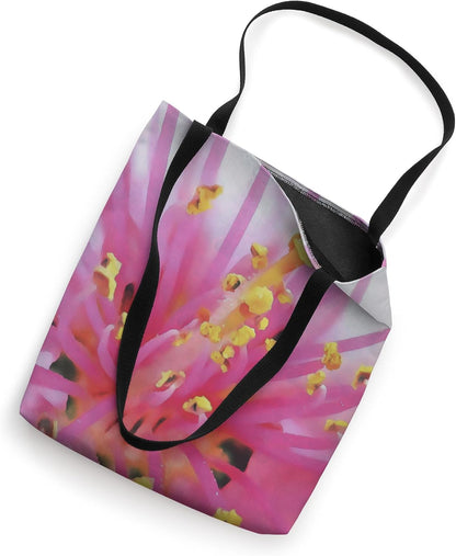Pink Peach Pollen Macro Abstract Art Tote Bag