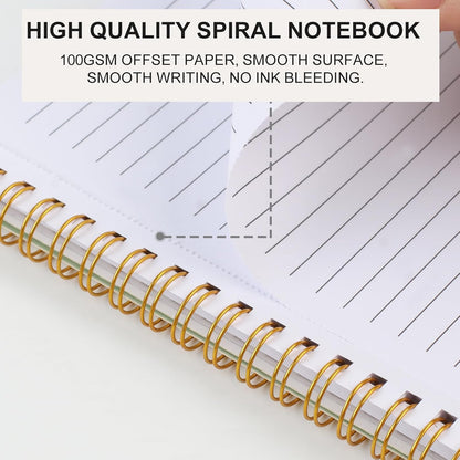 Aesthetic Spiral Notebook, 2PCS Cute Notebook, 8.3" x 6" Notebook For Women, A5 Spiral Journal Notebook for Office/School/Home (Pink & Beige)