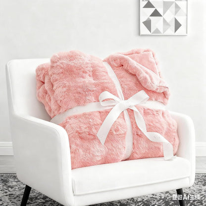 Waterproof Dog Blanket for Sofa Bed Couch, Couch Cover Blanket Fluffy Faux Rabbit Fur Reversible Furniture Protection, Pet Blanket for Medium Large Dogs Cats