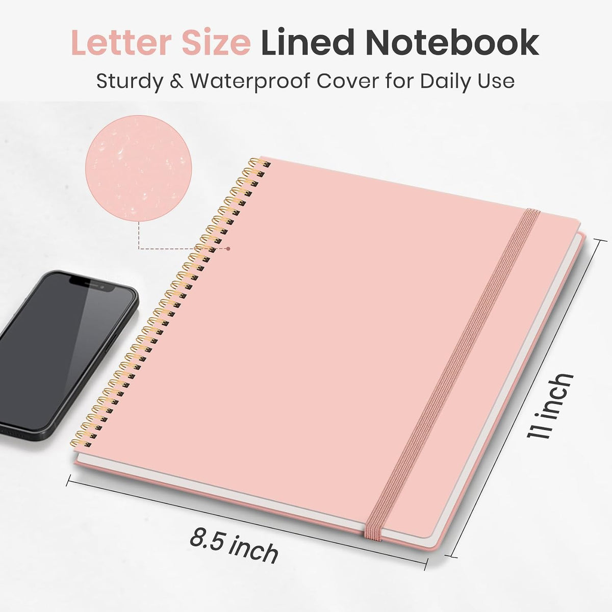 Large Spiral Lined Notebook for Work, Journal for Women & Men