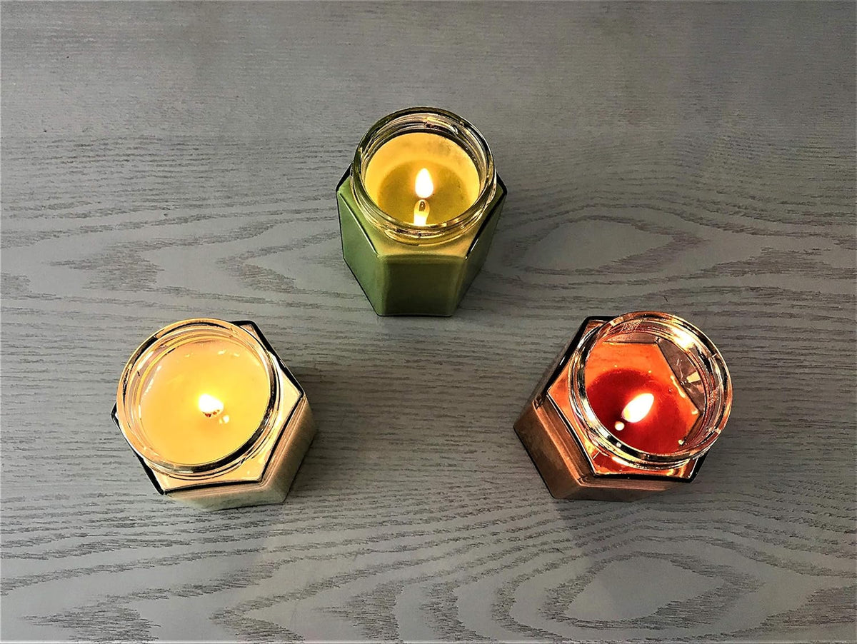 Hex Scented Candle (Georgia Peach Cobbler) - Aromatherapy, 5.5 oz, 25-35 Hours Average Burn Time