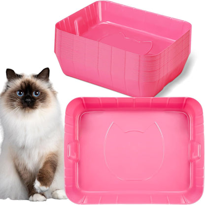 25 Count Disposable Litter Box for Cats Large, Pink