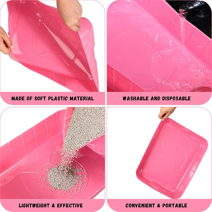 25 Count Disposable Litter Box for Cats Large, Pink