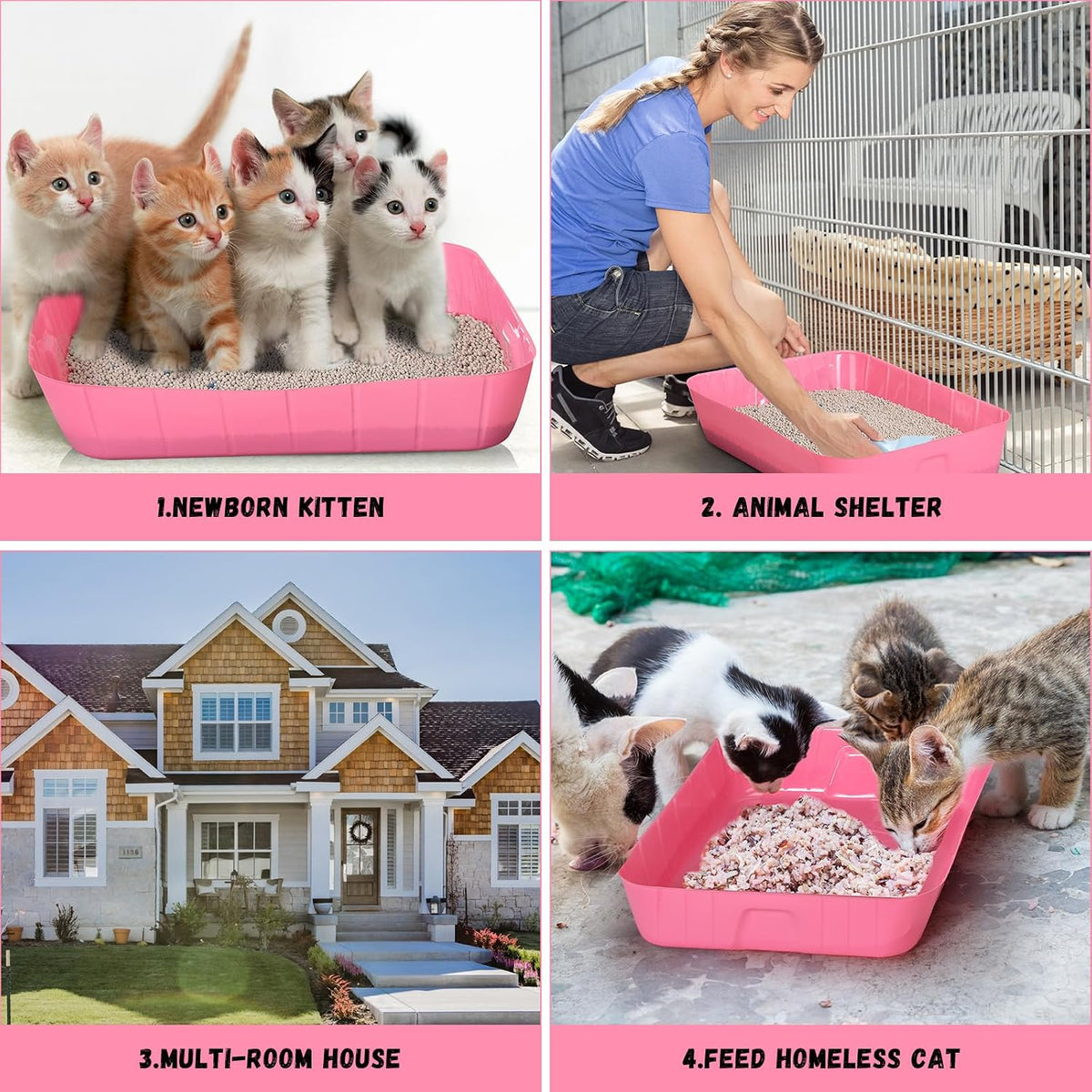 25 Count Disposable Litter Box for Cats Large, Pink