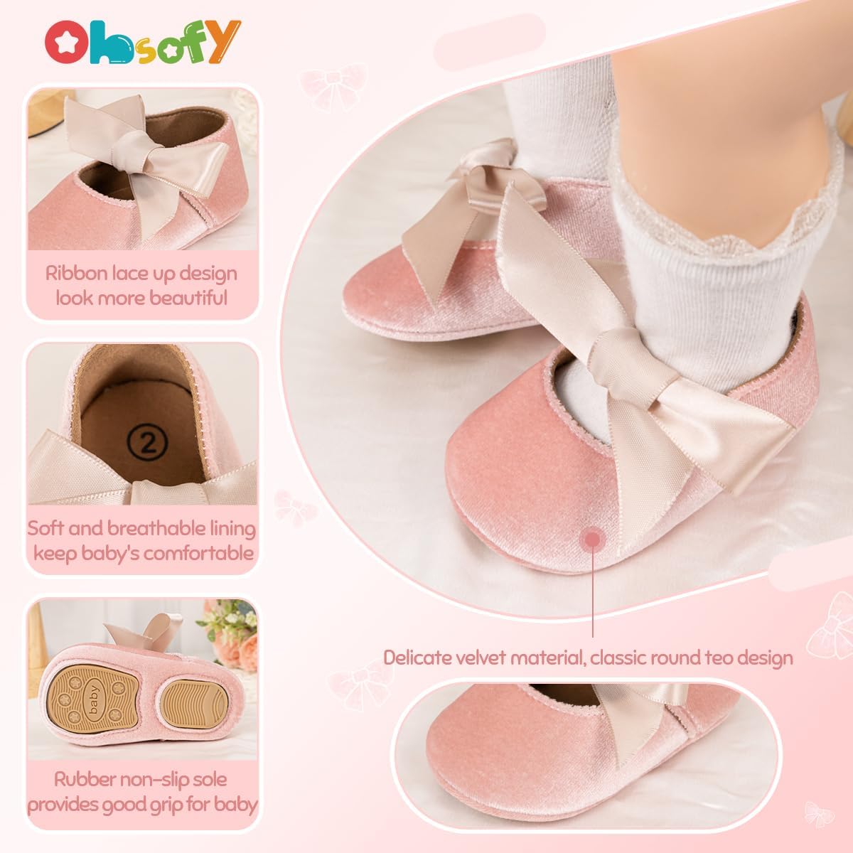 Infant Baby Girls Mary Jane Flats Princess Wedding Dress Shoes