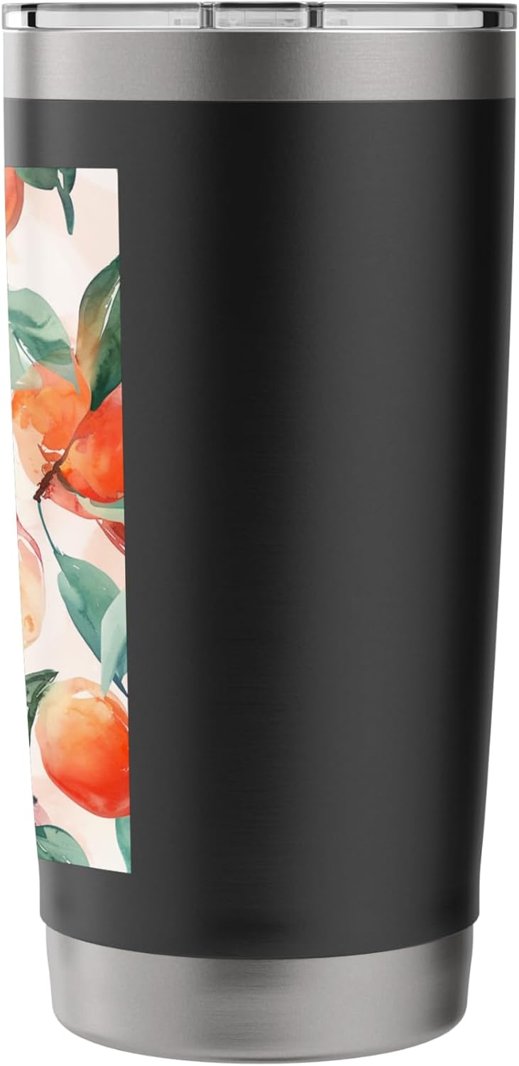 Cute Watercolor Peach Fruit Pattern Art Stainless Steel Insulated Tumbler