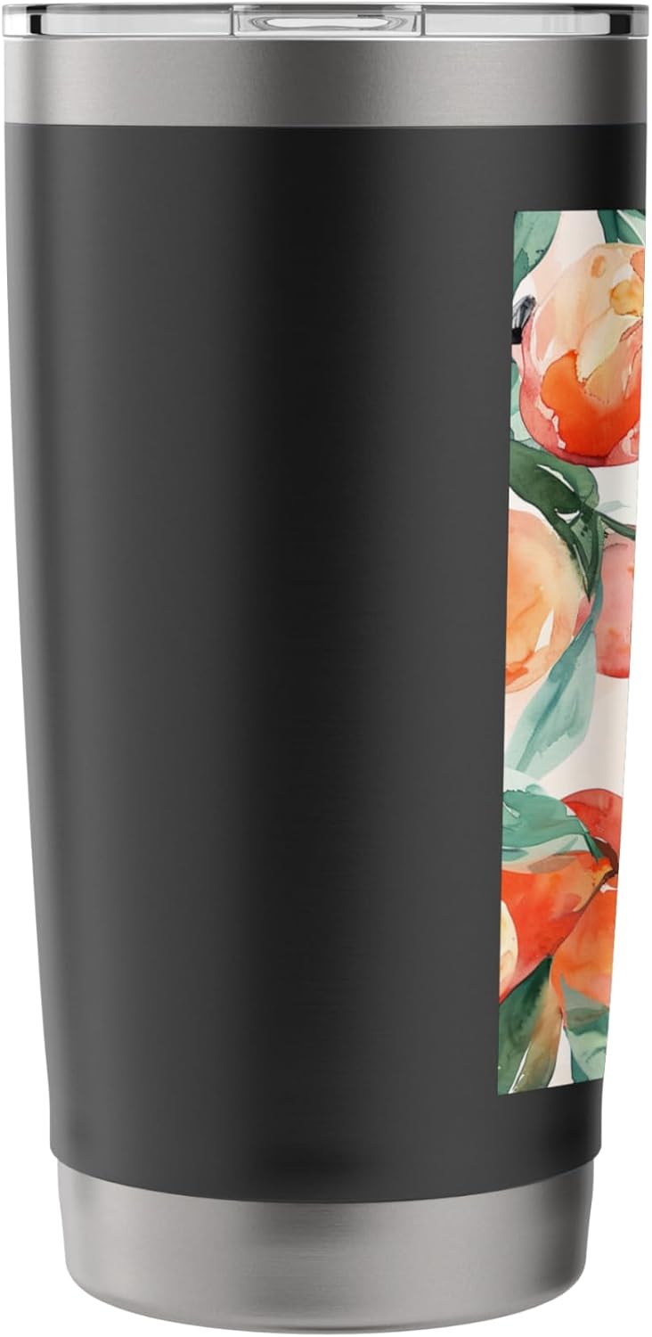 Cute Watercolor Peach Fruit Pattern Art Stainless Steel Insulated Tumbler