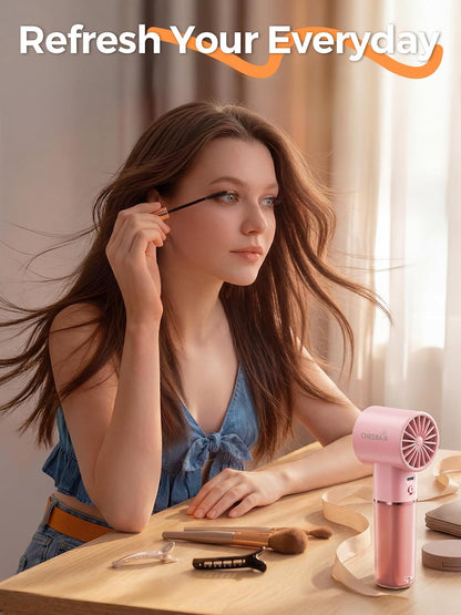 Handheld Portable Fan, 6-Speed Rechargeable Powerful Mini Fan