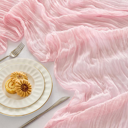 1 Pack Cheesecloth Table Runner -10FT Blush Pink Boho Gauze Cheese Cloth Table Runner 120 Inches Long Rustic Sheer Fabric Centerpieces for Wedding Birthday Party Bridal Baby Shower Decorations