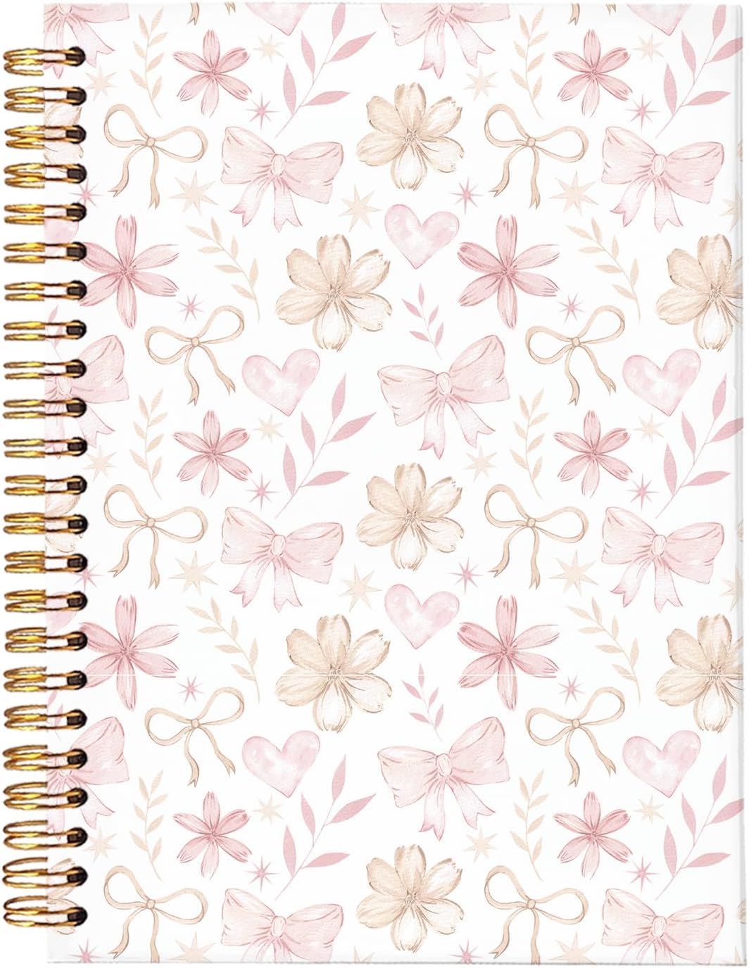 Floral Spiral Notebook for Women,Pink Notebook Gifts for Teen Girls