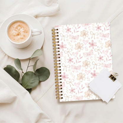 Floral Spiral Notebook for Women,Pink Notebook Gifts for Teen Girls