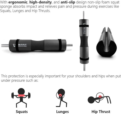 RitFit 7PCS Barbell Squat Pad Set, Hip Thrust & Lunges
